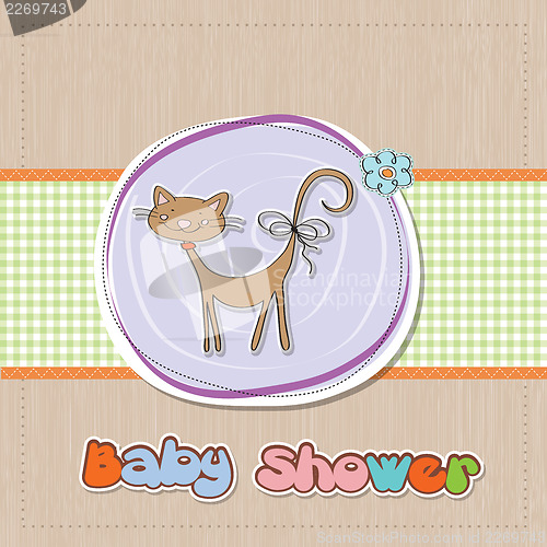 Image of  baby shower card with cat