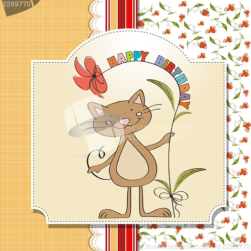 Image of birthday card with funny cat