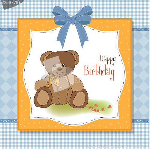 Image of birthday card with teddy