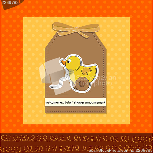 Image of welcome card with duck toy