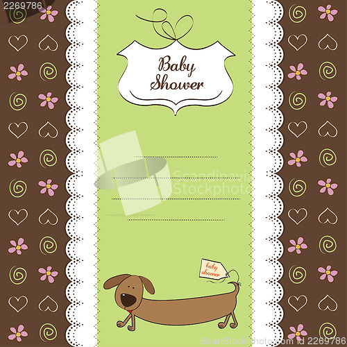 Image of funny shower card with long dog