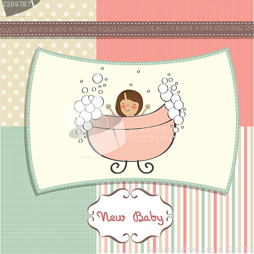 Image of romantic baby girl shower card