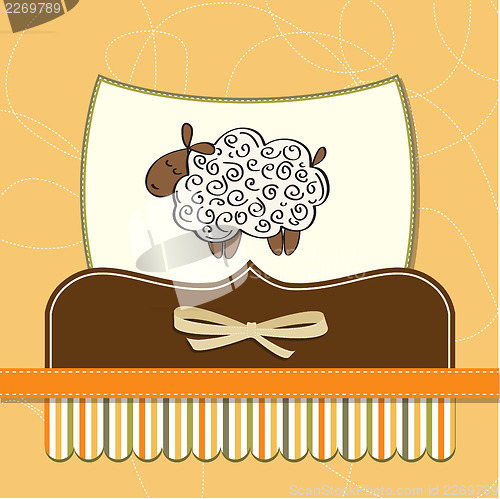 Image of cute baby shower card with sheep