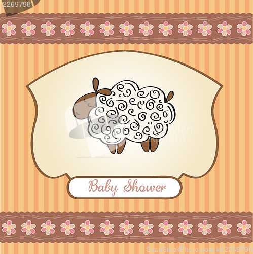 Image of cute baby shower card with sheep