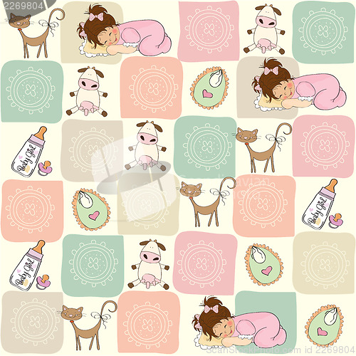 Image of childish seamless pattern with toys