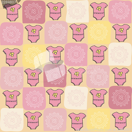 Image of childish seamless pattern with t-shirt