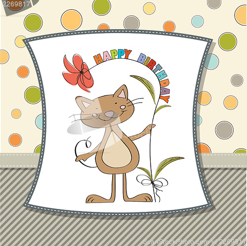 Image of birthday card with funny cat