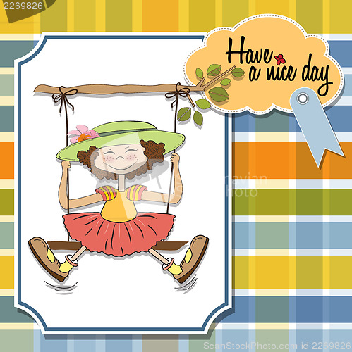 Image of funny girl in a swing