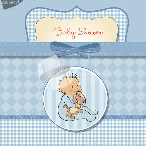 Image of romantic baby boy shower card
