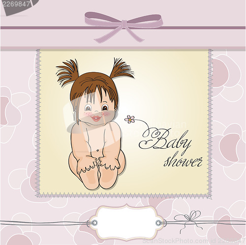 Image of baby girl shower card