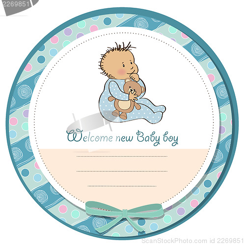 Image of baby announcement card with little boy