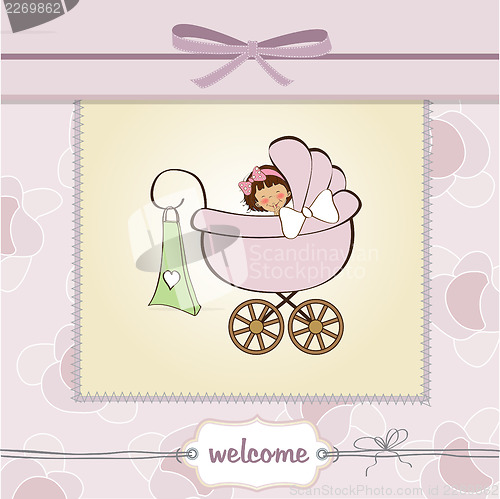 Image of baby girl announcement card