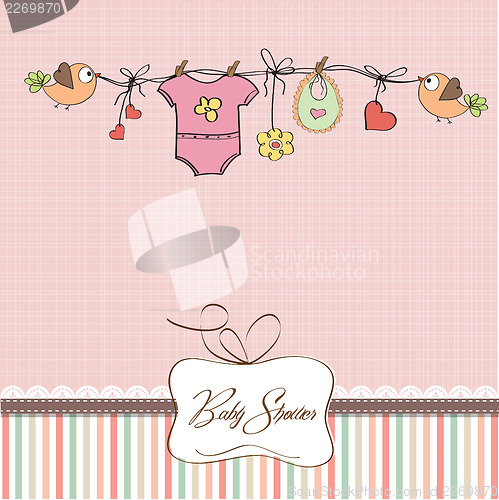 Image of baby girl shower card