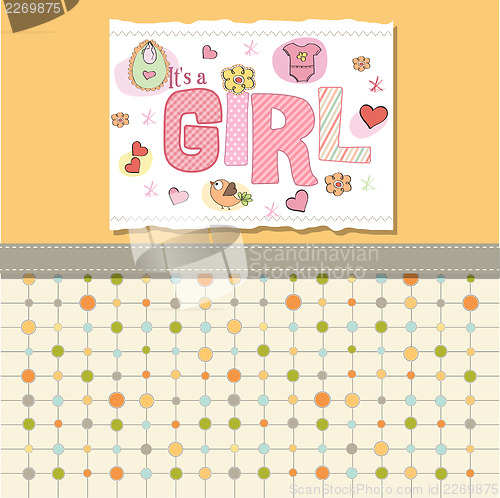 Image of baby girl shower card
