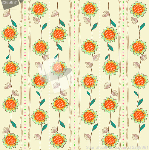 Image of seamless pattern background with flowers
