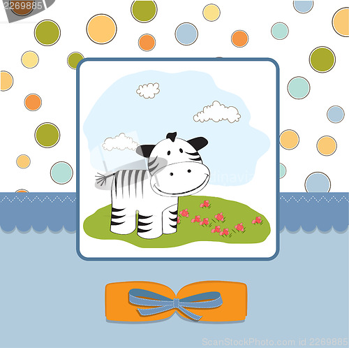 Image of cute baby shower card with zebra