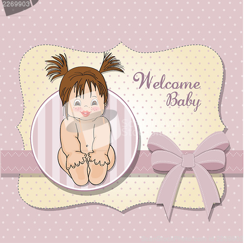 Image of baby girl shower card