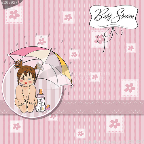 Image of baby girl shower card