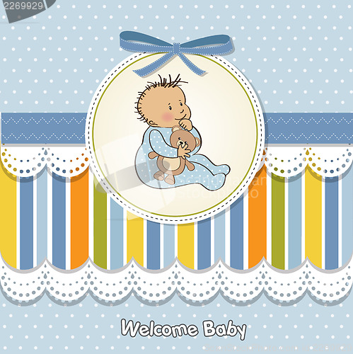 Image of romantic baby boy shower card