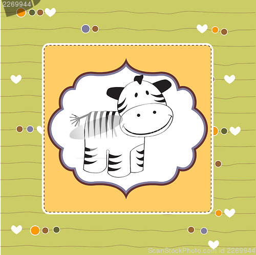 Image of cute baby shower card with zebra