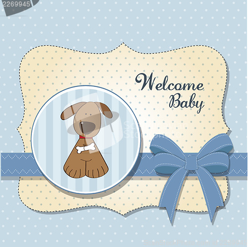 Image of baby shower card with dog