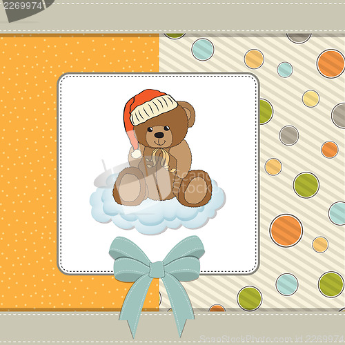 Image of customizable greeting card with teddy bear