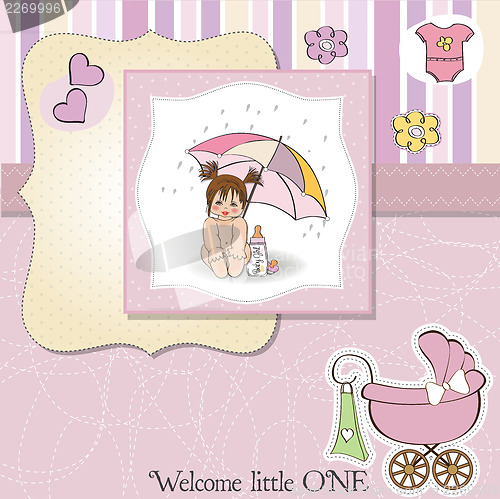 Image of baby girl shower card