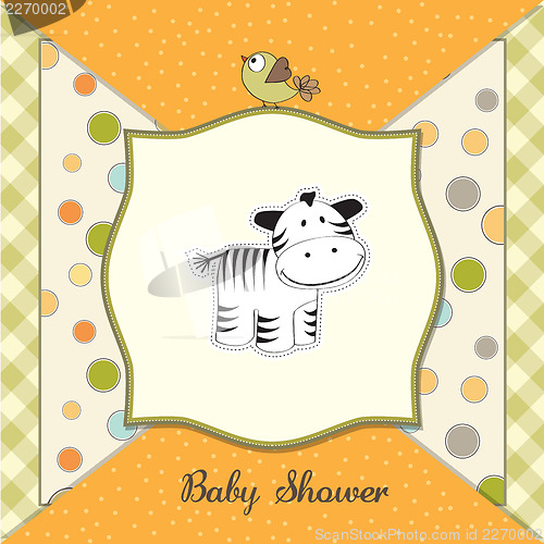 Image of cute baby shower card with zebra