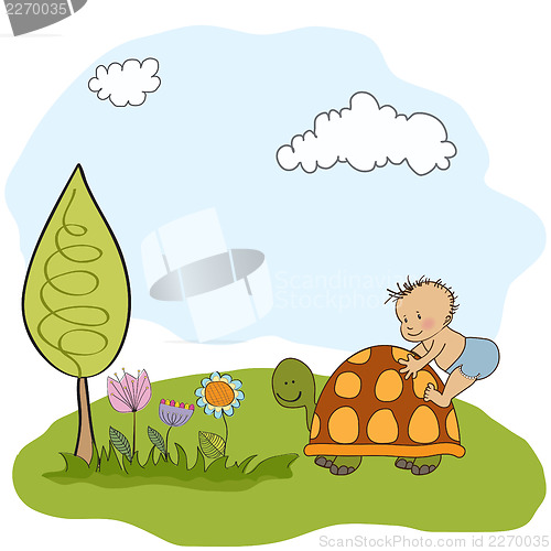 Image of funny baby boy announcement card