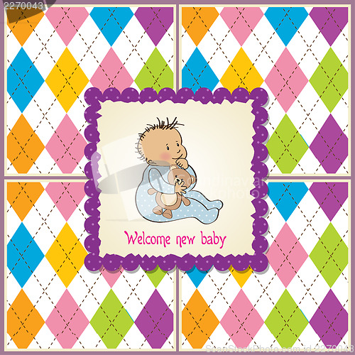 Image of baby announcement card with little boy