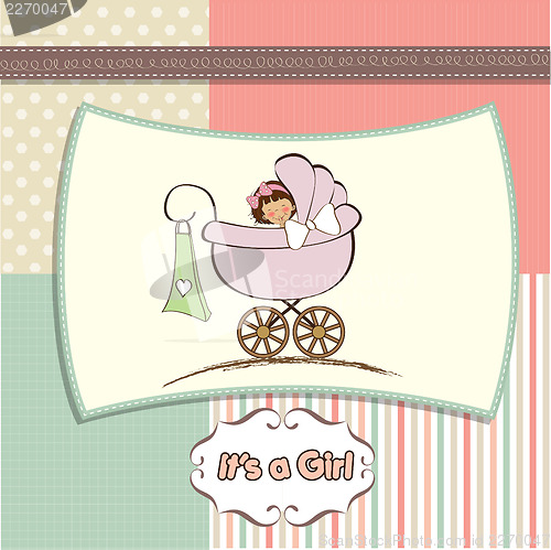 Image of baby girl announcement card
