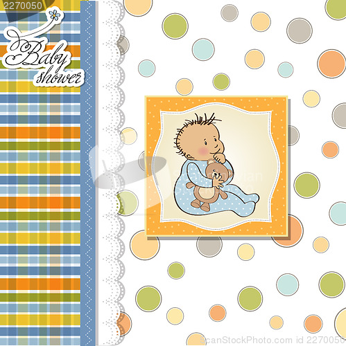 Image of baby announcement card with little boy
