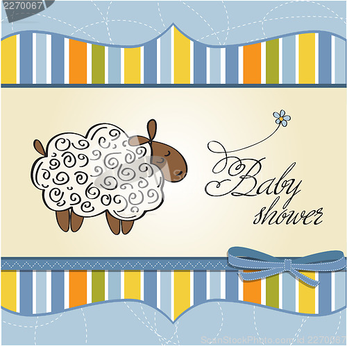 Image of cute baby shower card with sheep