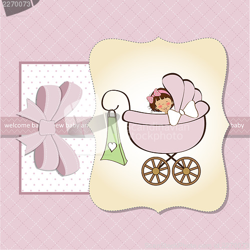 Image of baby girl announcement card
