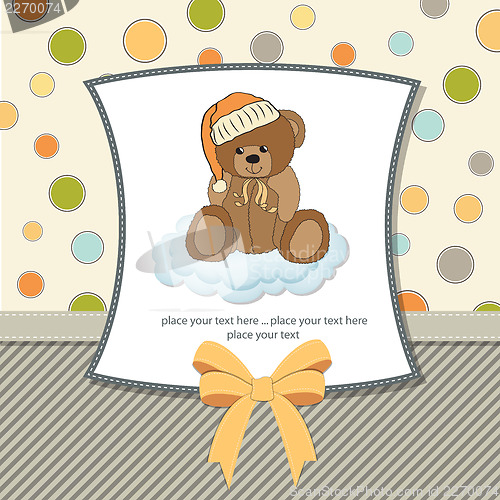 Image of customizable greeting card with teddy bear