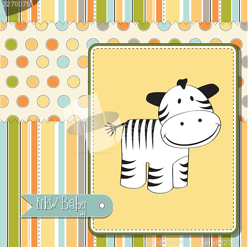 Image of cute baby shower card with zebra