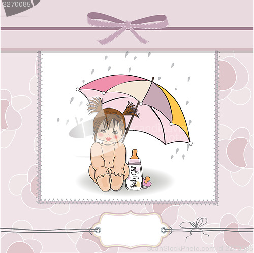 Image of baby girl shower card