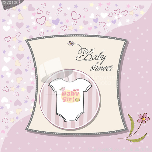 Image of baby girl announcement card