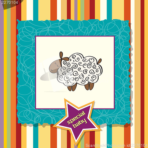Image of cute baby shower card with sheep