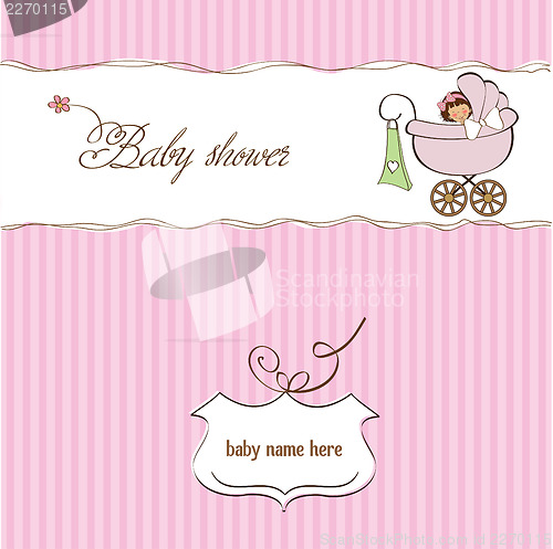 Image of baby girl announcement card
