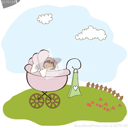 Image of baby girl announcement card