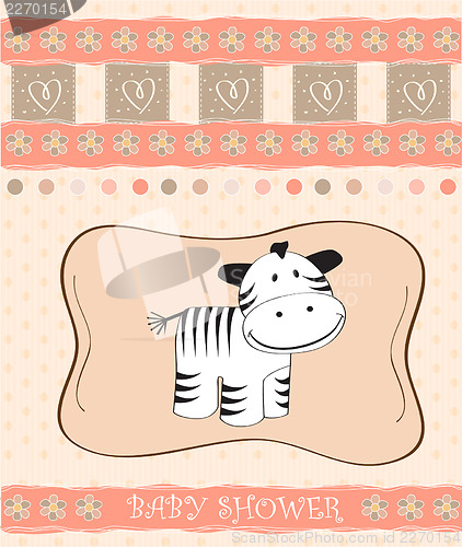 Image of cute baby shower card with zebra