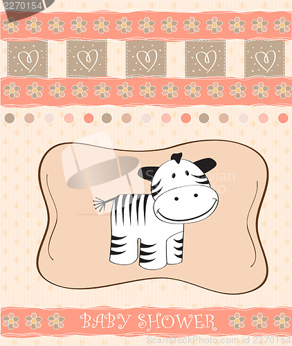 Image of cute baby shower card with zebra