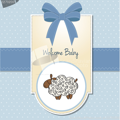 Image of cute baby shower card with sheep