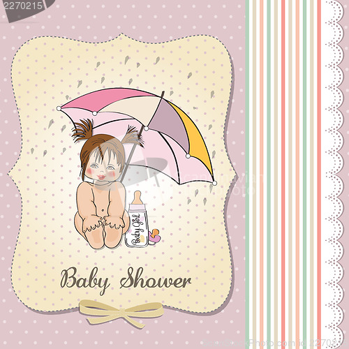 Image of baby girl shower card