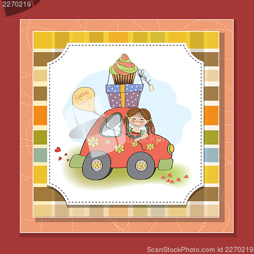 Image of birthday card with funny little girl