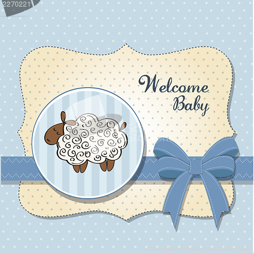 Image of cute baby shower card with sheep