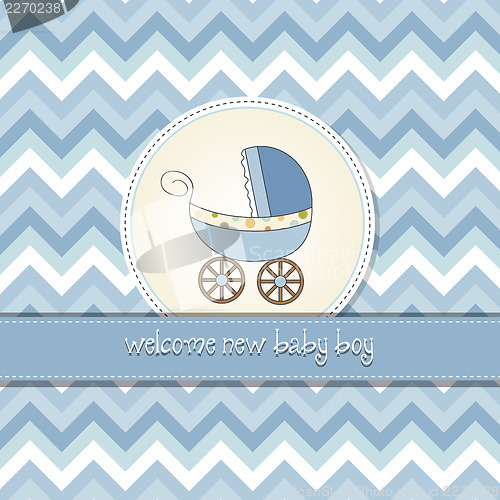 Image of baby boy announcement card with baby