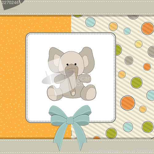 Image of welcome baby card with elephant