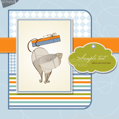 Image of birthday card with cute cat